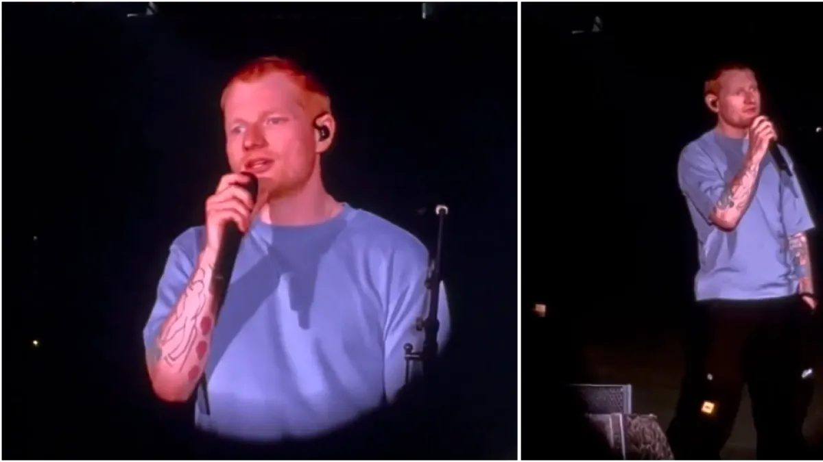 Ed Sheeran se pronunció por primera vez en vivo tras la salida del rapero Macklemore de su gira en EE. UU. y habló sobre Gaza: 'Lo siento muchísimo'