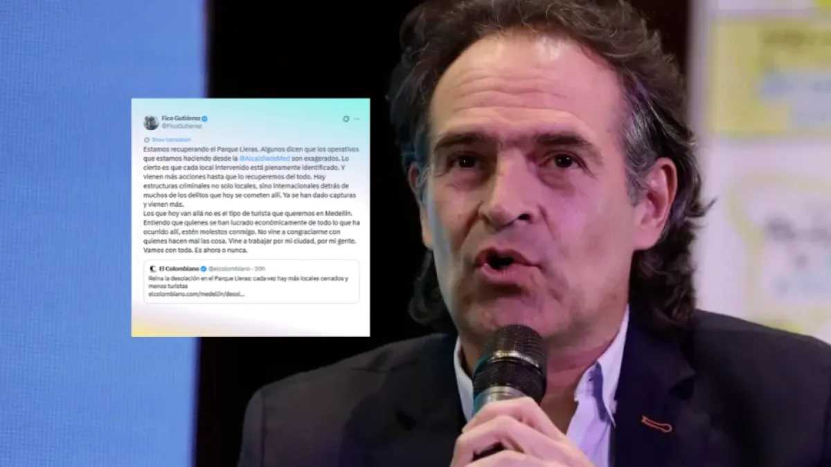 'No vine a congraciarme con quienes hacen mal las cosas': Alcalde Federico Gutiérrez defiende intervención en el Parque Lleras