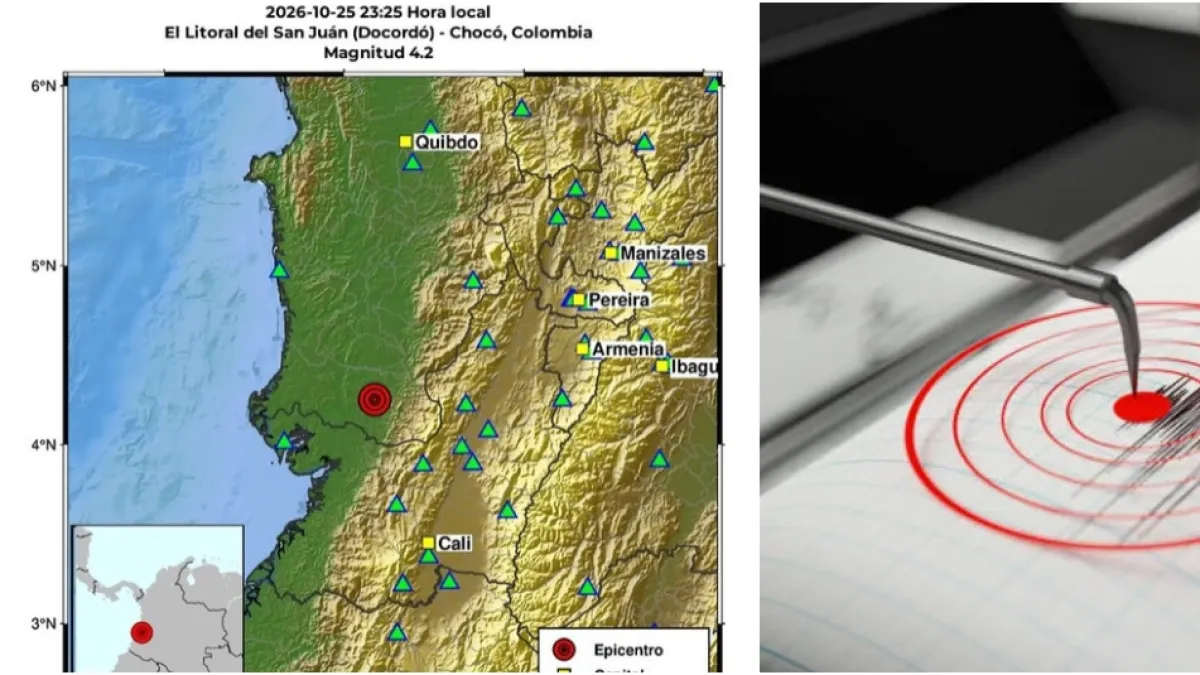 Fuerte temblor en Colombia | SGC reportó nuevo sismo en Chocó en la noche de este domingo 25 de octubre: profundidad, epicentro y detalles